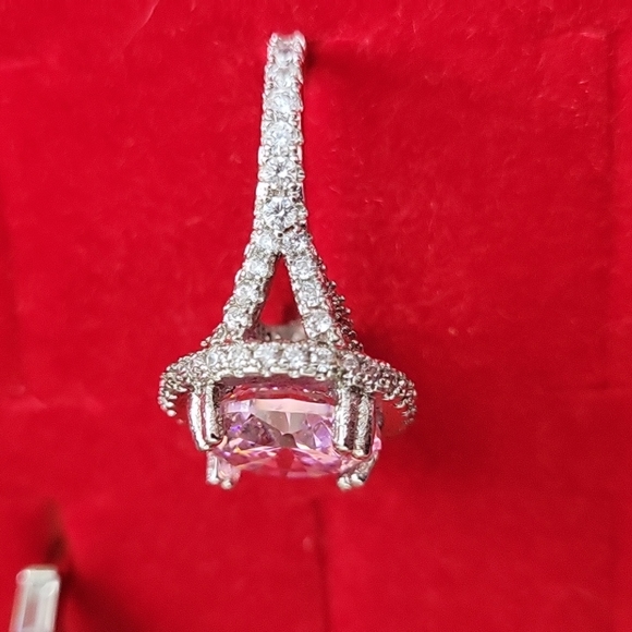 Women's Sterling Silver Ring with Amethyst CZ Stone - Picture 2 of 7